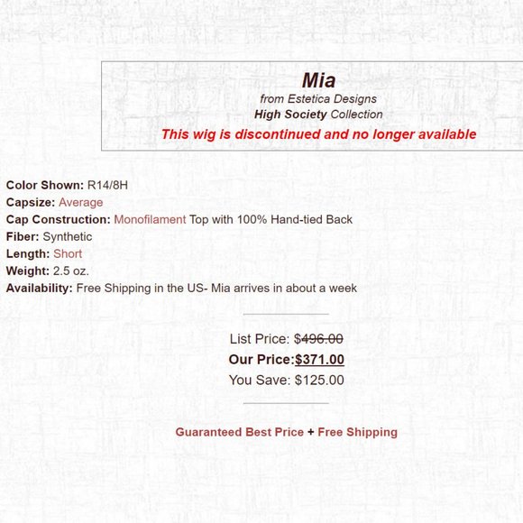 Estetica MIA Wig Brand new in box - Picture 7 of 8